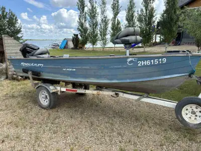 I'm selling a used Blue Fin 14-foot aluminum boat, equipped with a reliable 40hp 4-stroke Mercury ou...