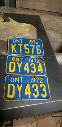Vintage  1972 snowmobile plates 