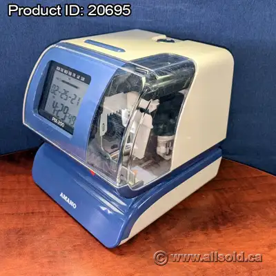 Amano Electronic Time Clock, Blue/White, PIX-200, View more
