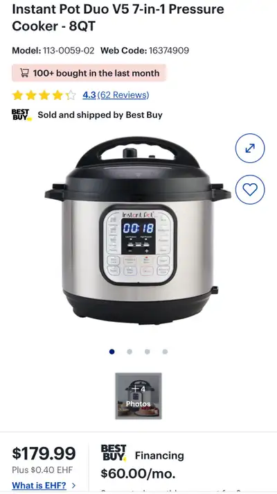 Instant Pot 8 Quart Pressure Cooker , View more