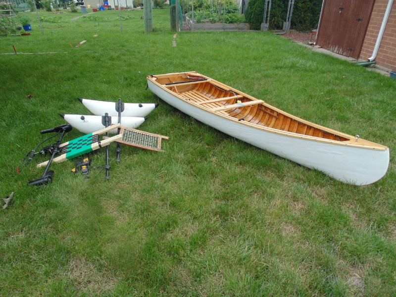 10 Foot Cedar Strip Flat Back Canoe Set Up For Fishing Canoes, Kayaks & Paddles Windsor