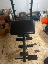 Weight bench , free weights