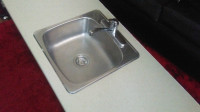 Laminated Countertop W/ Sink & Faucet 74 x 24-1/2 " & 2 Sides