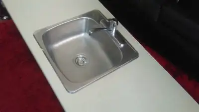 Laminated Countertop W/ Sink & Faucet 74 x 24-1/2 " & 2 Sides, View more