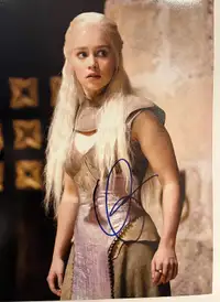 Emilia Clarke Signed Photo Game Of Thrones With COA 8x10