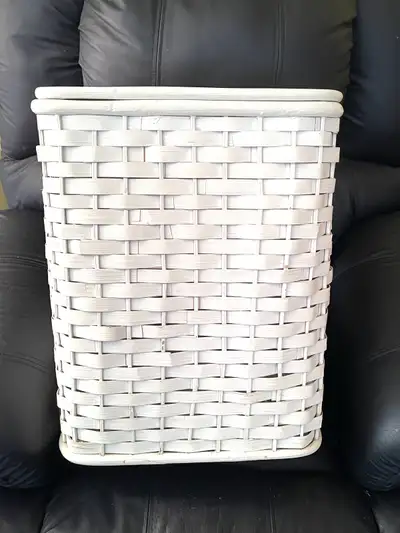 Vintage Woven Wood Laundry Hamper, View more