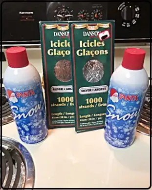 2 Cans Christmas Snow and 2 tinsel / Icicles $5, View more