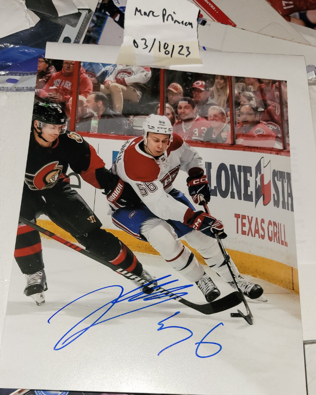 Jesse Ylonen signed 8x10 photos Canadiens Hockey /Photos signées dans Art et objets de collection  à Ville de Montréal - Image 2