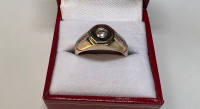 BRAND NEW! 10K Yellow Gold Mens Ring with Cubic Zirconia Accents