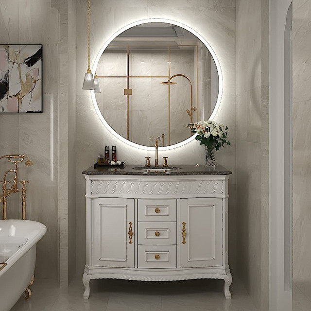 BRAND NEW FTOTI 24 Inch 6000K Wall Mounted Led Round Mirror in Home Décor & Accents in London - Image 2