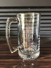 Vintage large crystal glass beer mug heavy piece