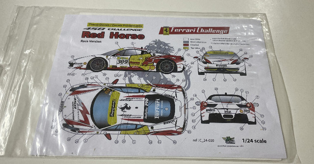 FFSMC Production 1/24 Ferrari 458 Challenge Red Horse decal in Hobbies & Crafts in Burnaby/New Westminster - Image 2