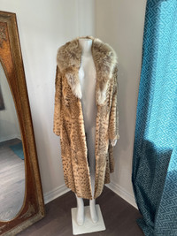 Ladies animal print real fur coat. 