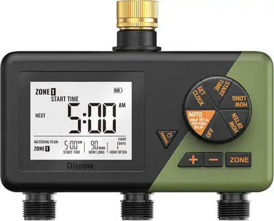 Sprinkler Timer 3 Zone, Water Hose Timer 3 Outlet for Garden, View more