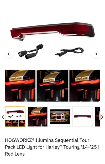 Enhance your Harley touring experience with this Hogworkz Illumina Sequential Tour Pack LED Light fe...