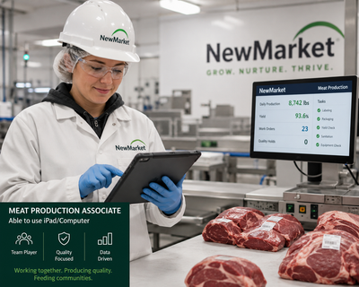 Meat Production Associate-Able to use iPad/Computer NewMarket, View more