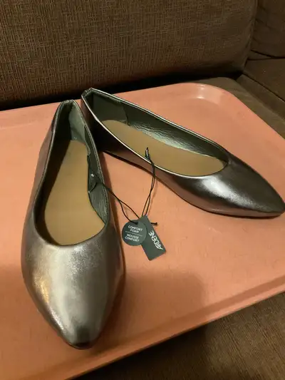 women's flat black and bronze shoes size 8 and 8.5, View more