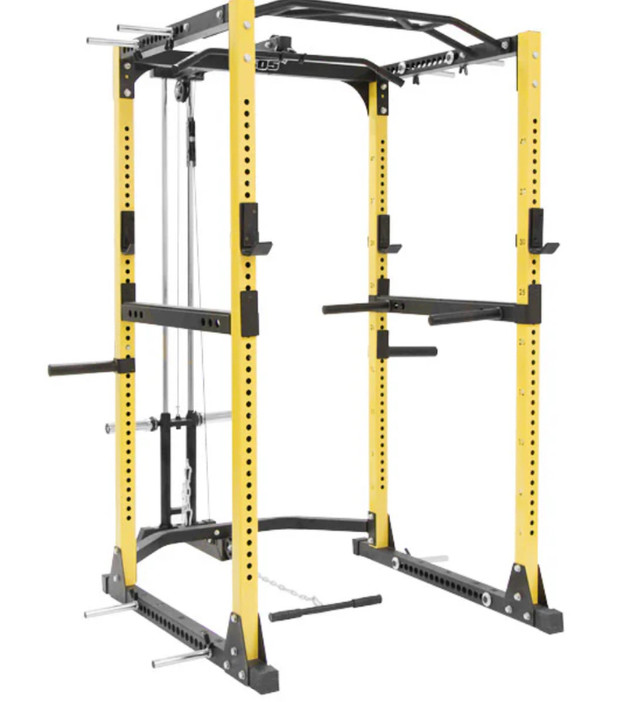 Fitness factory Ultra power rack with lats pulldown attachment. in Exercise Equipment in City of Toronto