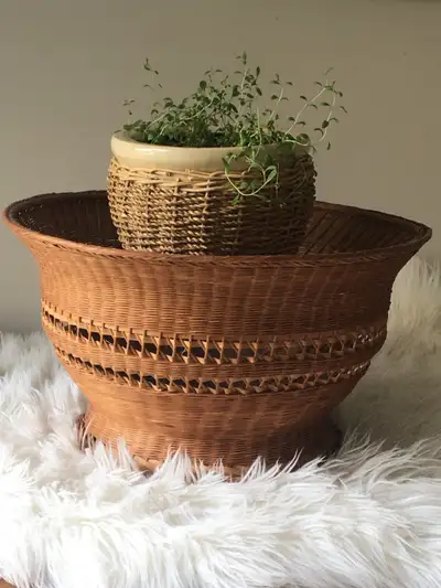 Large Vintage Wicker Basket, View more