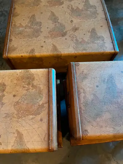 Map inspired coffee table and end tables, View more