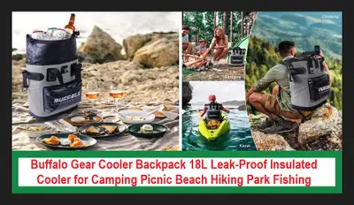 (NEW) Buffalo Gear Cooler Backpack 18L Leak-Proof Insulated, View more