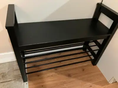 IKEA Hemnes black shoe rack bench, View more