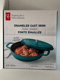 Brand New 3.3 L / 3.5 qt Enamel Cast Iron Braiser