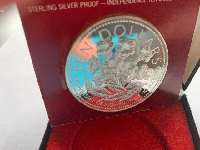 Bahamas Independence 10 Dollars 1977 Proof Silver in Arts & Collectibles in Edmonton