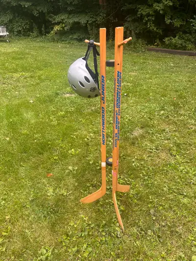 •Hockey Stick Coat Rack made with 3 new Hockey Sticks!  Only $30, View more