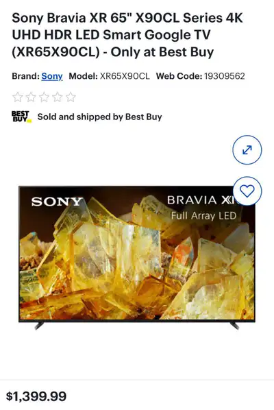 Sony Bravia XR 65" TV, View more