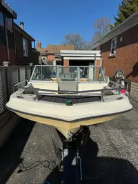 15" Fiberglass Fishing Boat with 60H Evinrude Motor and Trailer