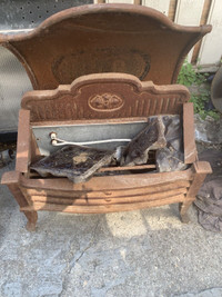 Vintage iron and copper electric fireplace