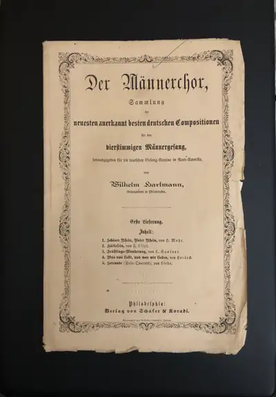 Antique 1869 German-American Music Partbook -Franz Liszt Choral, View more
