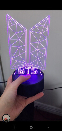 BTS BangTan Logo 3D Light Mood Lamp Army Korean Kpop