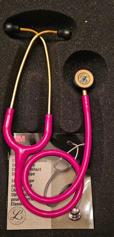 Brand new industry standard Littmann Classic II Infant Stethoscope. Raspberry Rainbow 2157