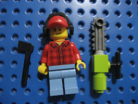 Lego Minifigure Lumberjack Chainsaw Axe