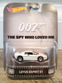 1:64 Diecast Hot Wheels Retro 007 James Bond Lotus Esprit S1 Wht