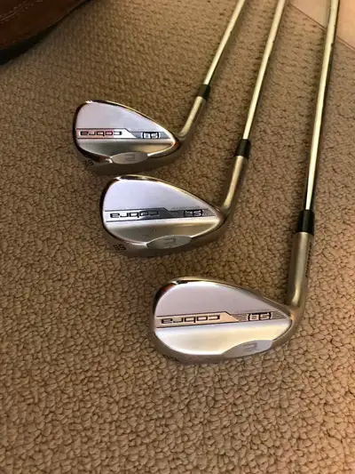 Cobra Snake Bite Mens Left Hand Wedges. 52/08-56/10-60/08. KBS S-Taper 130 Steel shafts. Standard le...
