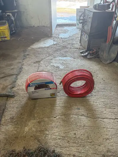 We have air compressor hoses asking $40 for both Snap on air compressor asking $250 Concrete chippin...