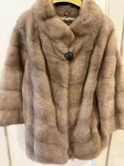 Beige mink fur coat, View more