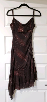 Brown Glitter Dress (Never Worn) - Size 2 Petite