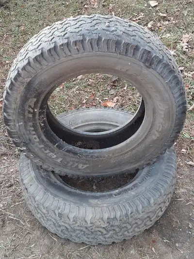We have 2 BF Goodrich All Terrain T/A LT 225/75 R16 tires with some life left in tread. Asking $25 e...