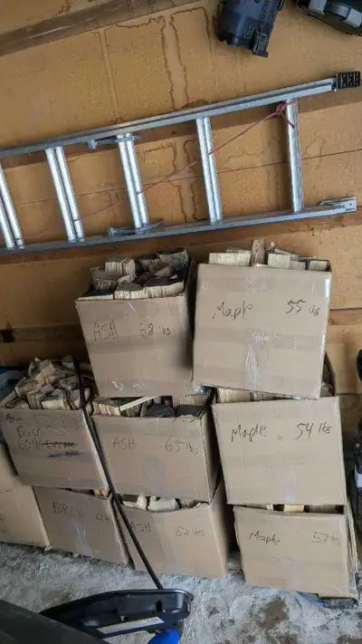 Dry, seasoned firewood in a box. Aprox 2.5-3 cubic ft, 2-3 times the convenience store bundles in vo...