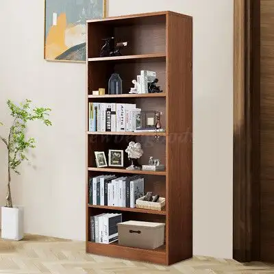 6 Tier Bookcase Storage Organizer Wood Office Shelving Bookshelf, View more