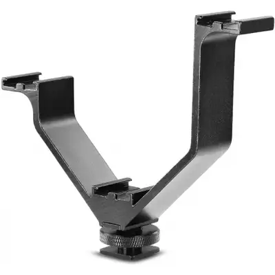 Neewer Aluminium V-Shape Triple Cold Shoe Mount Bracket, View more