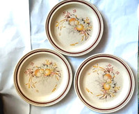 3pcs LAMBETH WARE ROYAL DOULTON Harvest Time side plates ENGLAND