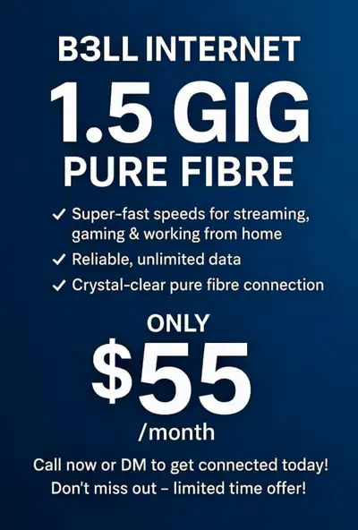 Limited-Time Boxing Day Promotion! Plan 1: Download Speed: 1.5 GB Upload Speed: 940 Mbps Price: Only...