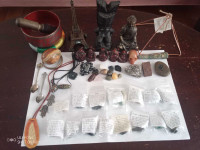 Crystals, Candles, Instruments, Figurines