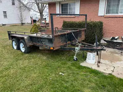 Inside box is 12 foot. Long By 6 1/2 wide. Tandem axle great for hauling toys or landscape work need...