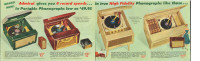 Large 1955 original color print ad for Admiral record players